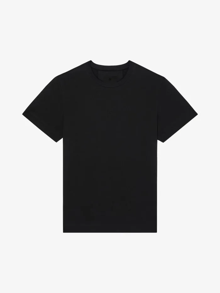 Slim Fit TShirt In Cotton With 4g Embroidery Black Men Givenchy TShirts