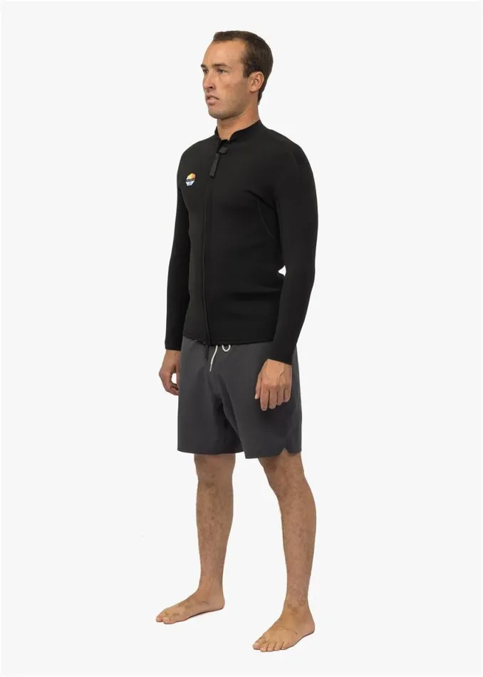 Solid Sets 2Mm Front Zip Wetsuit Jacket Black Men Vissla Wetsuits