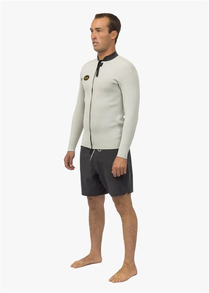 Solid Sets 2Mm Front Zip Wetsuit Jacket Off White Men Vissla Wetsuits