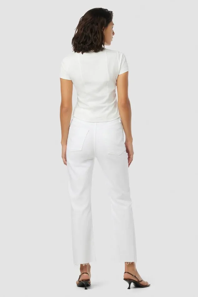 Straight Women Hudson Jeans Jade HighRise Straight Crop Jean Torn White Straight Women Hudson Jeans Jade HighRise Straight Crop Jean Torn White