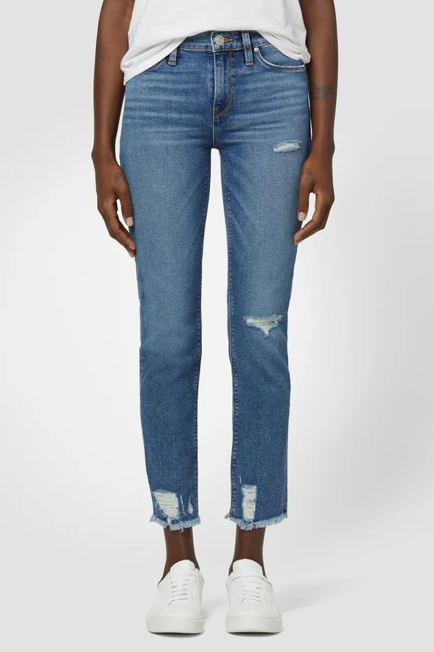 Straight Women Hudson Jeans Nico MidRise Straight Crop Jean Seaglass