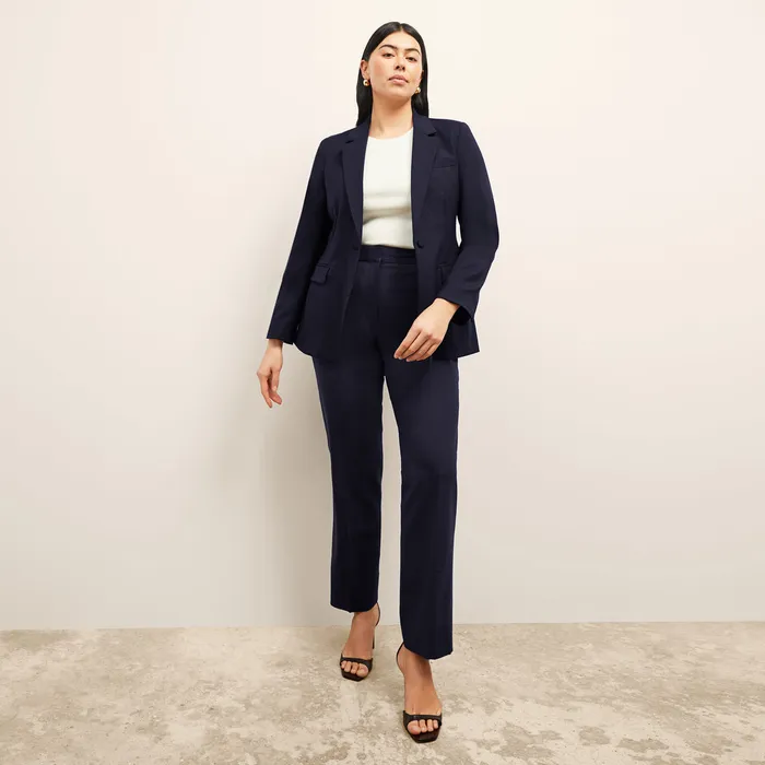 Suiting Women M M LaFleur The Yiyan Classic Blazer 8211 Wool Twill Dark Navy