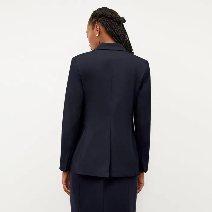 Suiting Women M M LaFleur The Yiyan Classic Blazer 8211 Wool Twill Dark Navy