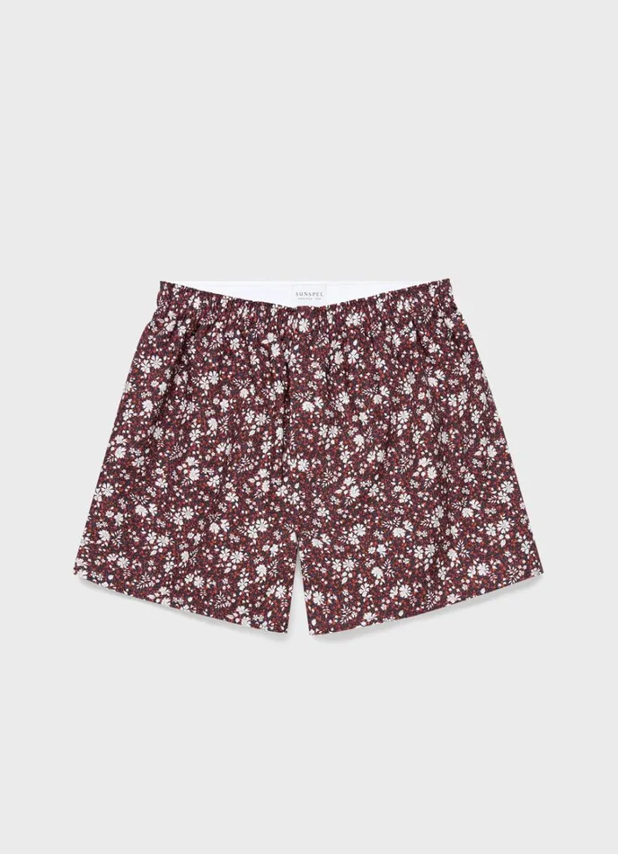 SUNSPEL Boxer Shorts Classic Boxer Shorts In Liberty Fabric Red Pepper Floral 8211 Men SUNSPEL Boxer Shorts Classic Boxer Shorts In Liberty Fabric Red Pepper Floral 8211 Men