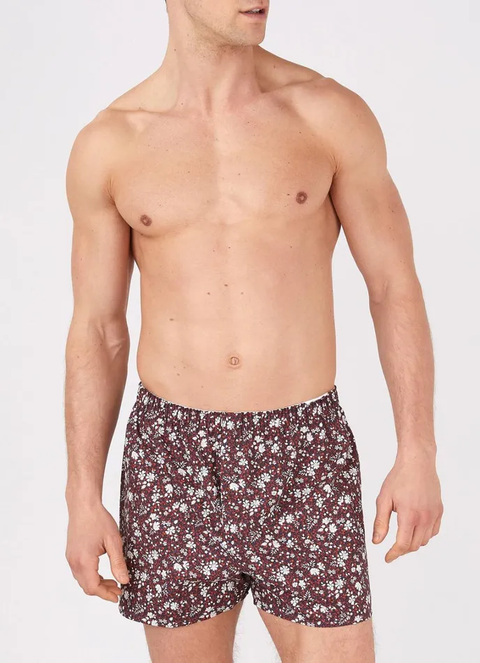 SUNSPEL Boxer Shorts Classic Boxer Shorts In Liberty Fabric Red Pepper Floral 8211 Men