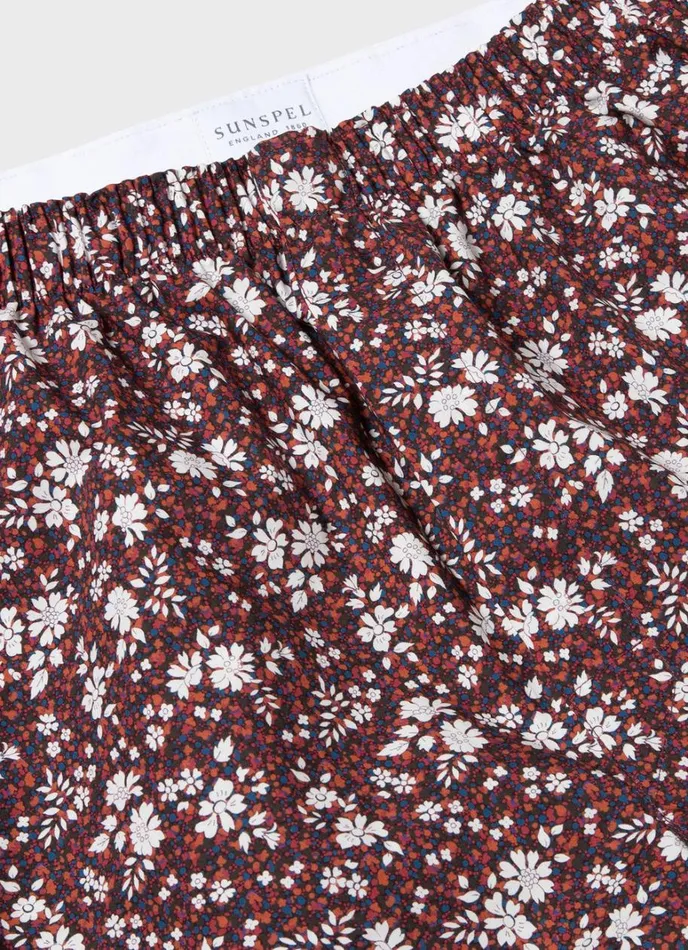 SUNSPEL Boxer Shorts Classic Boxer Shorts In Liberty Fabric Red Pepper Floral 8211 Men