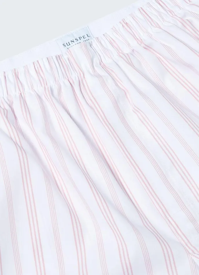SUNSPEL Boxer Shorts Classic Boxer Shorts Pale Pink Stripe 8211 Men
