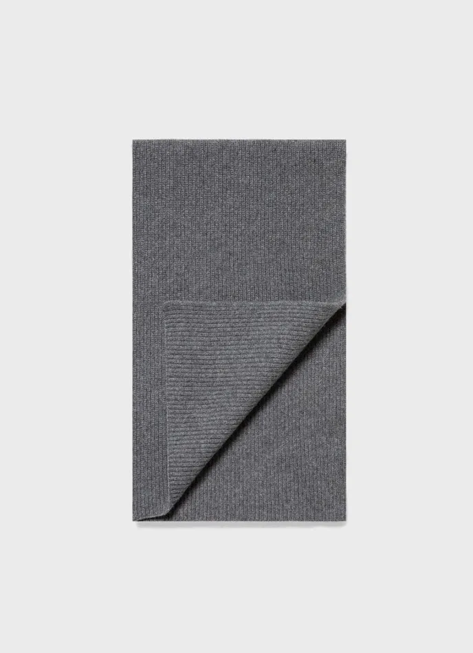 SUNSPEL Hats Scarves Gloves Cashmere Ribbed Scarf Grey Melange 8211 MenWomen