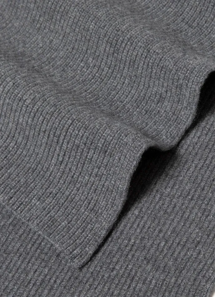 SUNSPEL Hats Scarves Gloves Cashmere Ribbed Scarf Grey Melange 8211 MenWomen