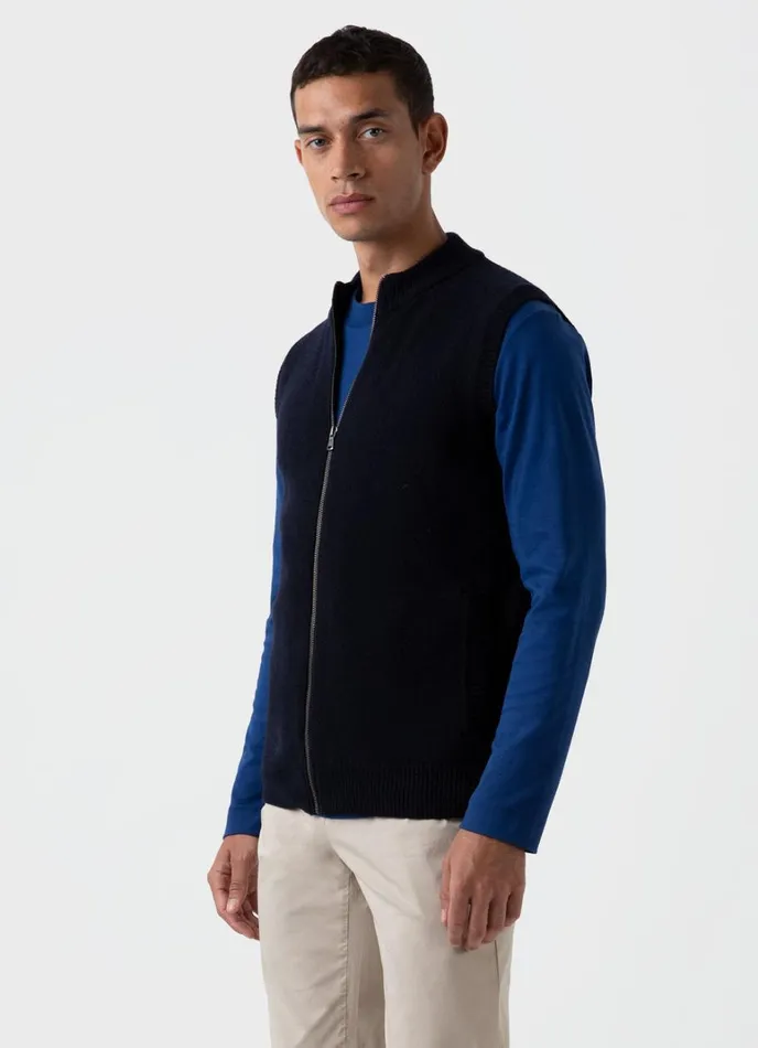 SUNSPEL Jackets and Coats Knitted Vest Navy 8211 Men