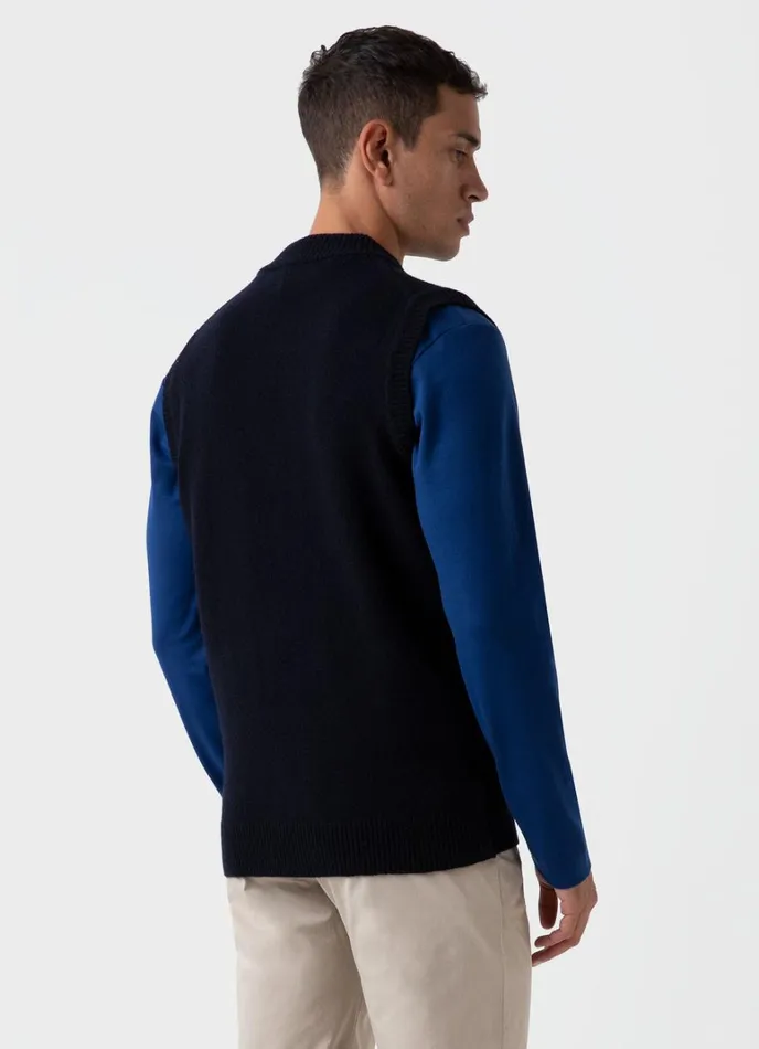 SUNSPEL Jackets and Coats Knitted Vest Navy 8211 Men