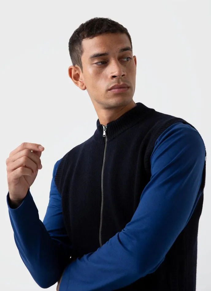 SUNSPEL Jackets and Coats Knitted Vest Navy 8211 Men
