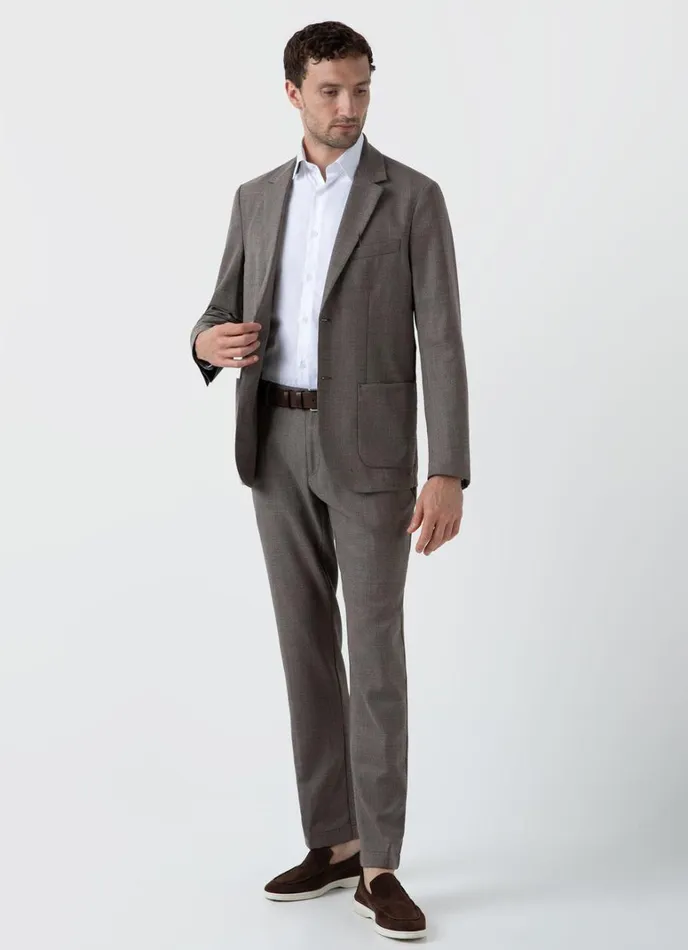 SUNSPEL Jackets and Coats Travel Wool Blazer Dark Stone Melange 8211 Men