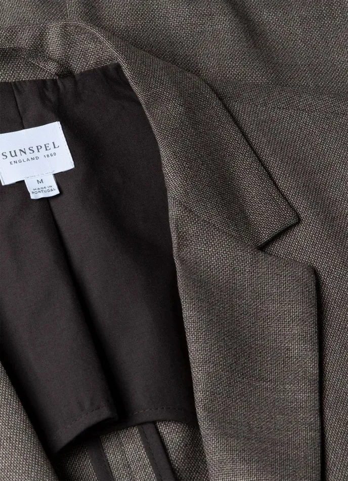 SUNSPEL Jackets and Coats Travel Wool Blazer Dark Stone Melange 8211 Men