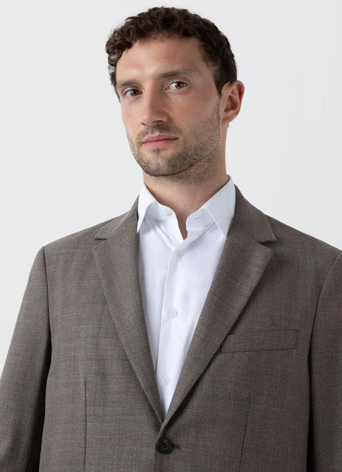 SUNSPEL Jackets and Coats Travel Wool Blazer Dark Stone Melange 8211 Men