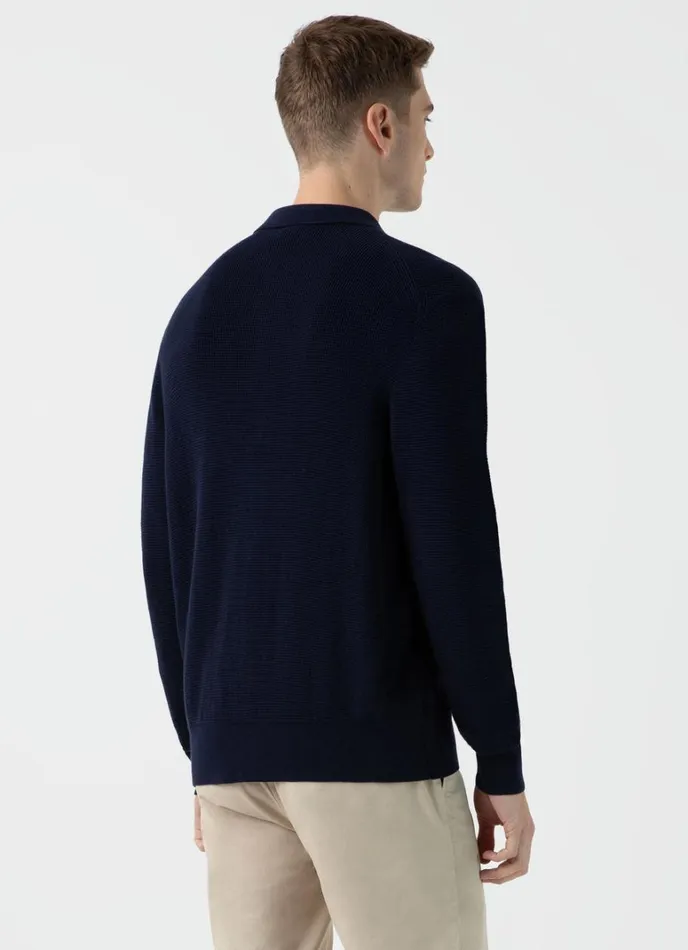 SUNSPEL Jackets and Coats Waffle Stitch Jacket Navy 8211 Men