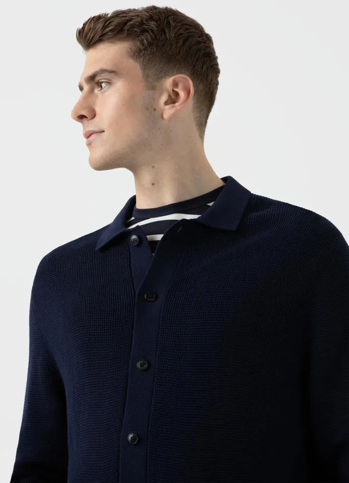 SUNSPEL Jackets and Coats Waffle Stitch Jacket Navy 8211 Men