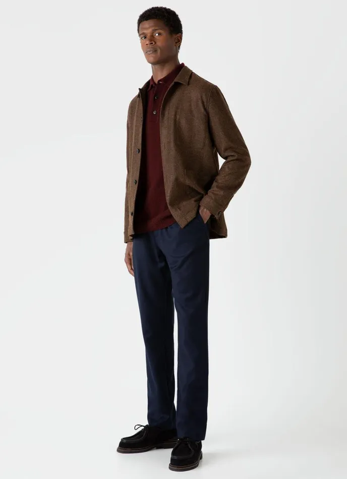 SUNSPEL Jackets and Coats Wool Twin Pocket Jacket Mid Brown Melange 8211 Men