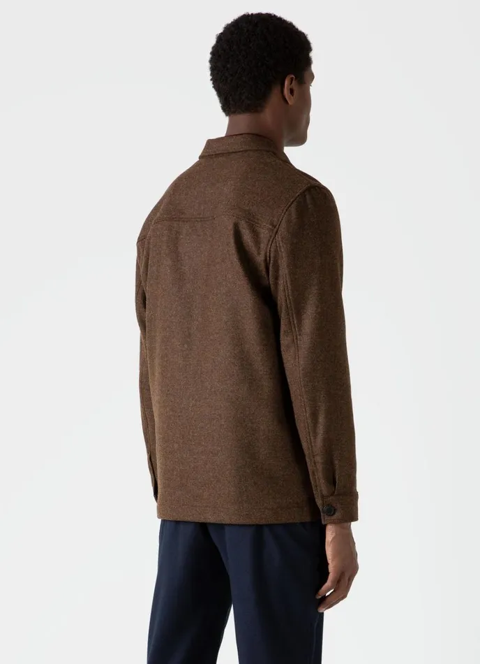 SUNSPEL Jackets and Coats Wool Twin Pocket Jacket Mid Brown Melange 8211 Men