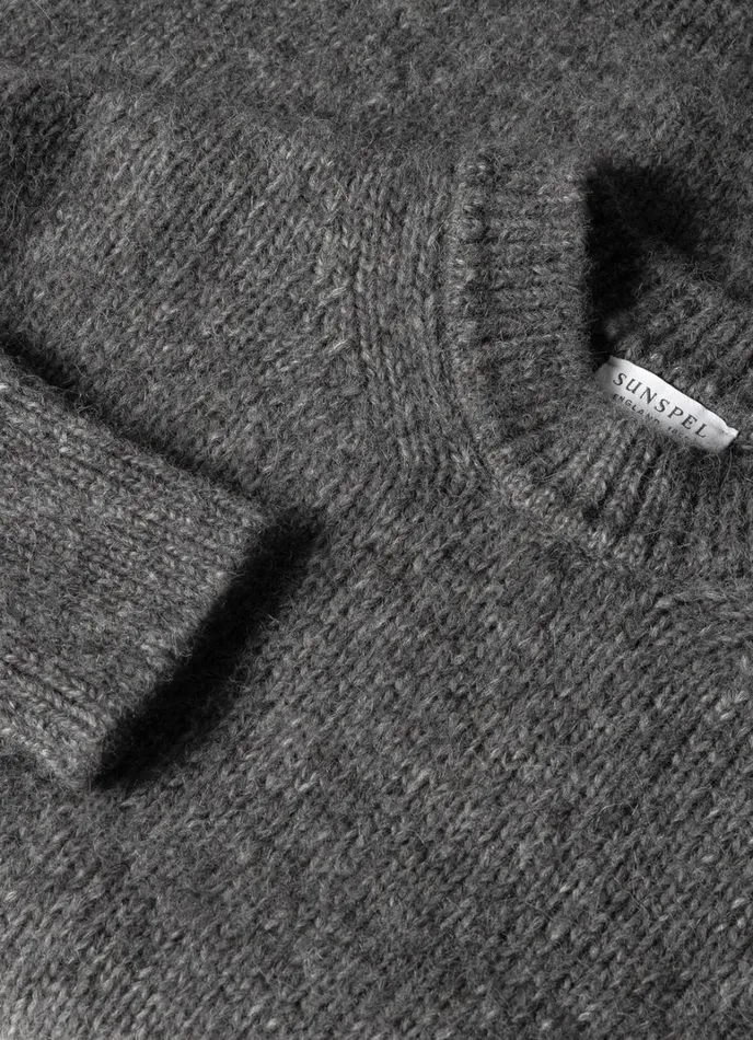 SUNSPEL Knitwear Alpaca Wool Jumper Charcoal Melange 8211 Men