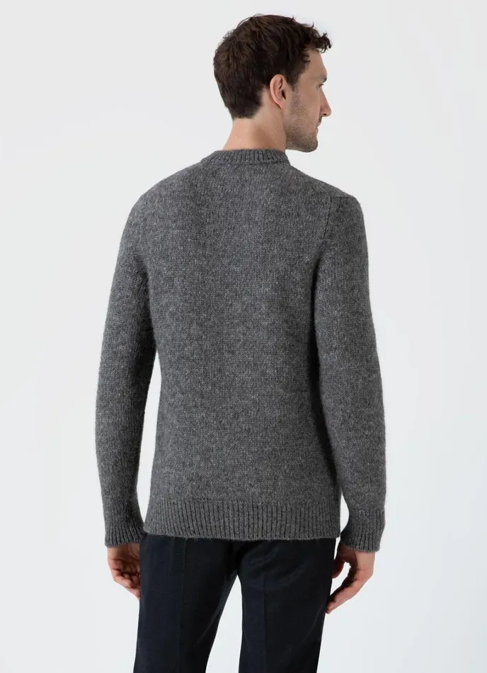 SUNSPEL Knitwear Alpaca Wool Jumper Charcoal Melange 8211 Men