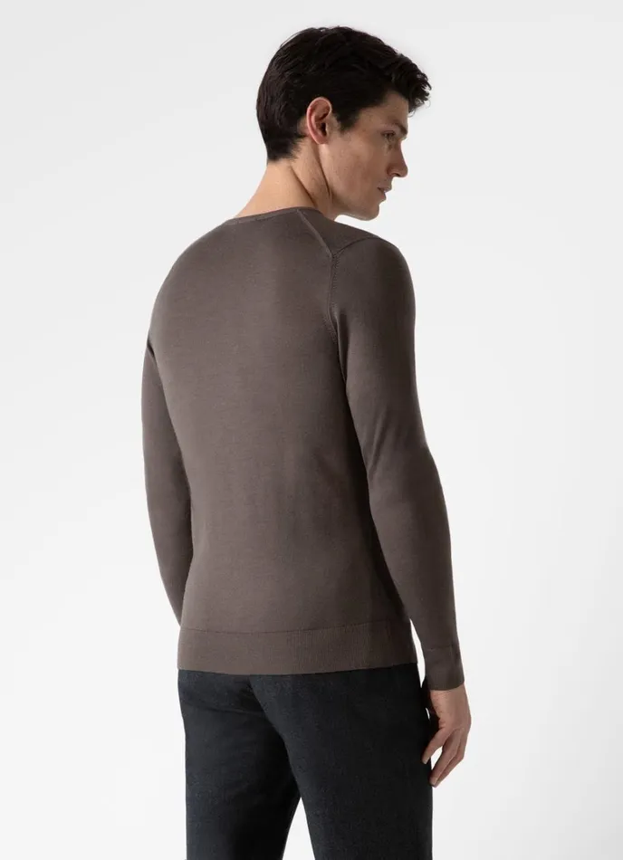 SUNSPEL Knitwear ExtraFine Merino Crew Neck Cedar 8211 Men