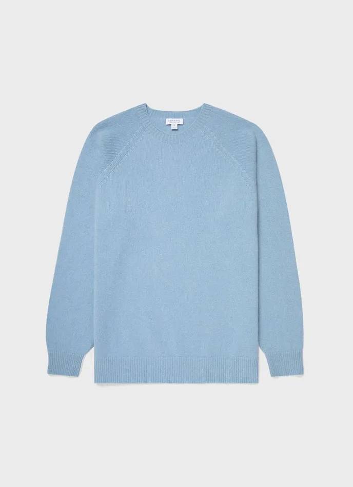 SUNSPEL Knitwear Lambswool Crew Neck Jumper Sky Blue 8211 Men