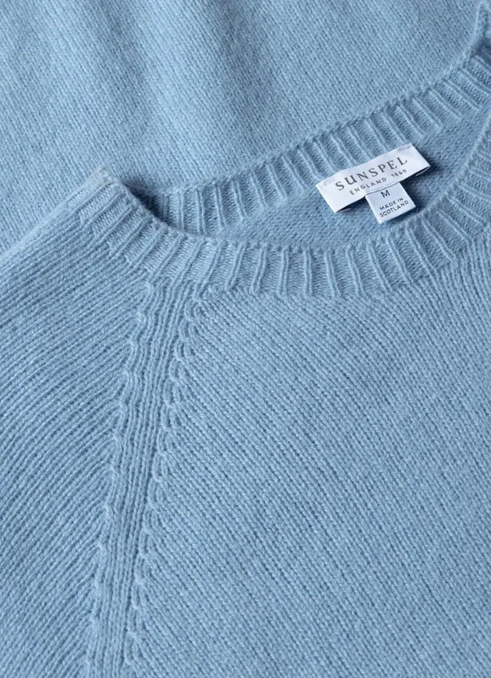 SUNSPEL Knitwear Lambswool Crew Neck Jumper Sky Blue 8211 Men