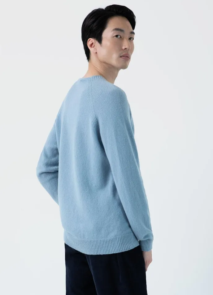 SUNSPEL Knitwear Lambswool Crew Neck Jumper Sky Blue 8211 Men