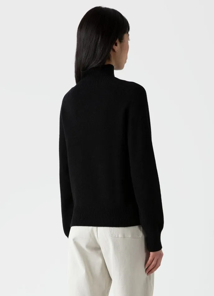 SUNSPEL Knitwear Lambswool Funnel Neck Jumper Black 8211 Women