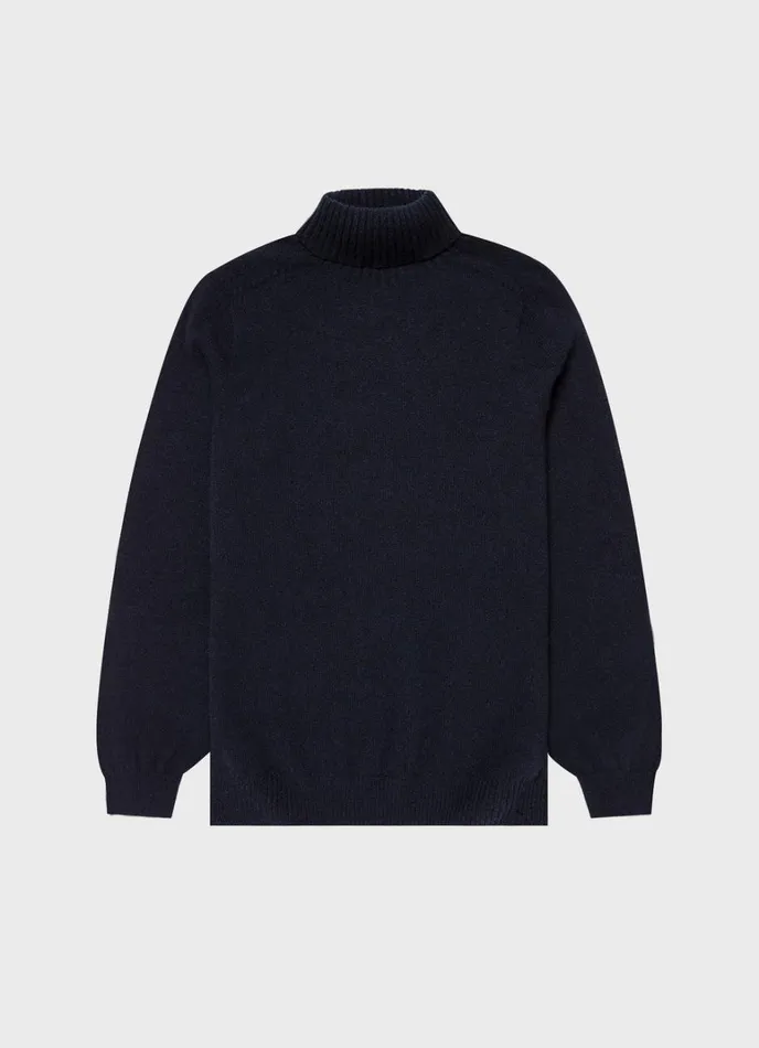 SUNSPEL Knitwear Lambswool Roll Neck Dark Navy Mouline 8211 Men