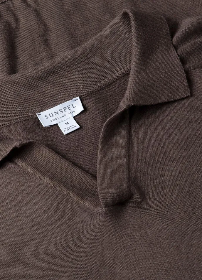SUNSPEL Knitwear Sea Island Cashmere Polo Shirt Cedar 8211 Men