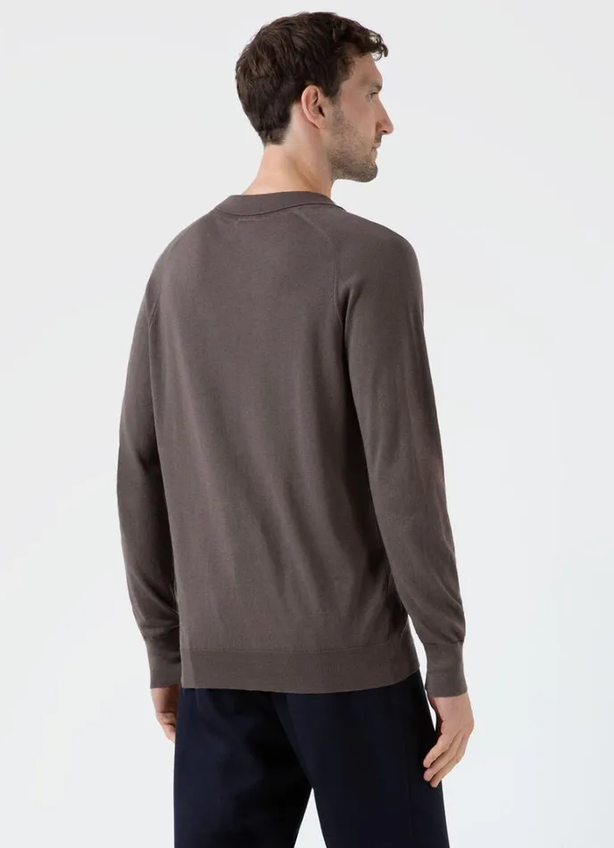 SUNSPEL Knitwear Sea Island Cashmere Polo Shirt Cedar 8211 Men