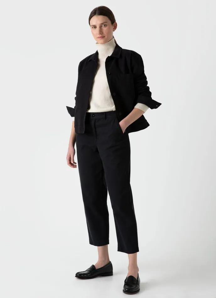 SUNSPEL Pants Cotton Tapered Trouser Black 8211 Women