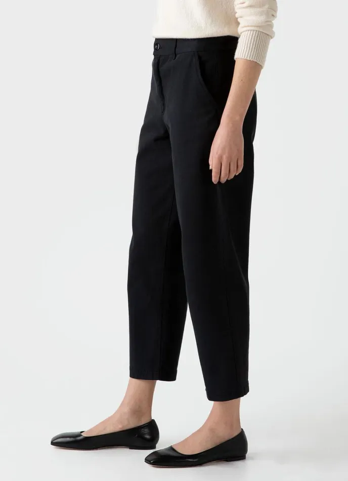 SUNSPEL Pants Cotton Tapered Trouser Black 8211 Women