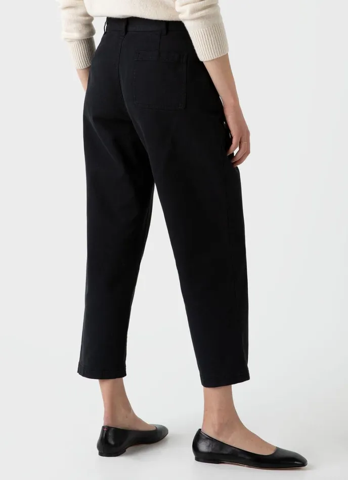 SUNSPEL Pants Cotton Tapered Trouser Black 8211 Women