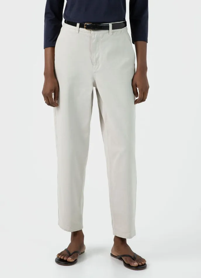 SUNSPEL Pants Cotton Tapered Trouser Chalk 8211 Women