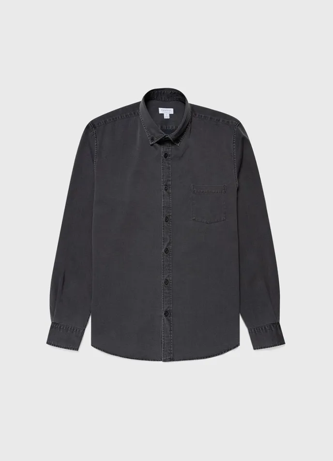 SUNSPEL Shirts Button Down Denim Shirt Black Denim Wash 8211 Men