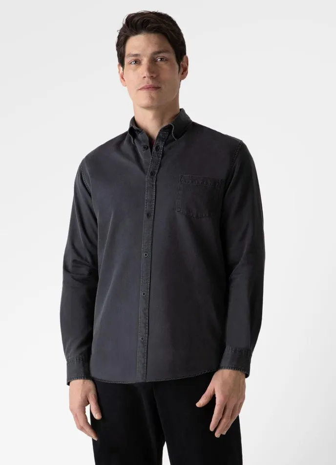 SUNSPEL Shirts Button Down Denim Shirt Black Denim Wash 8211 Men