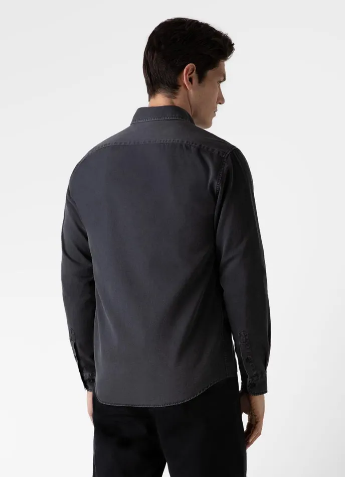 SUNSPEL Shirts Button Down Denim Shirt Black Denim Wash 8211 Men