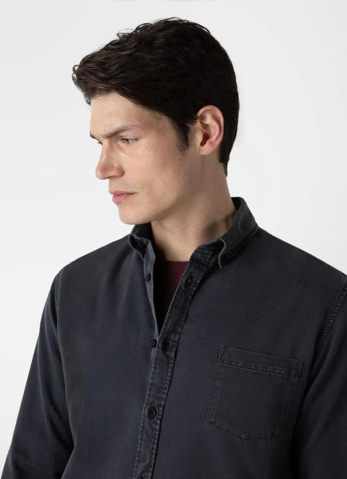 SUNSPEL Shirts Button Down Denim Shirt Black Denim Wash 8211 Men