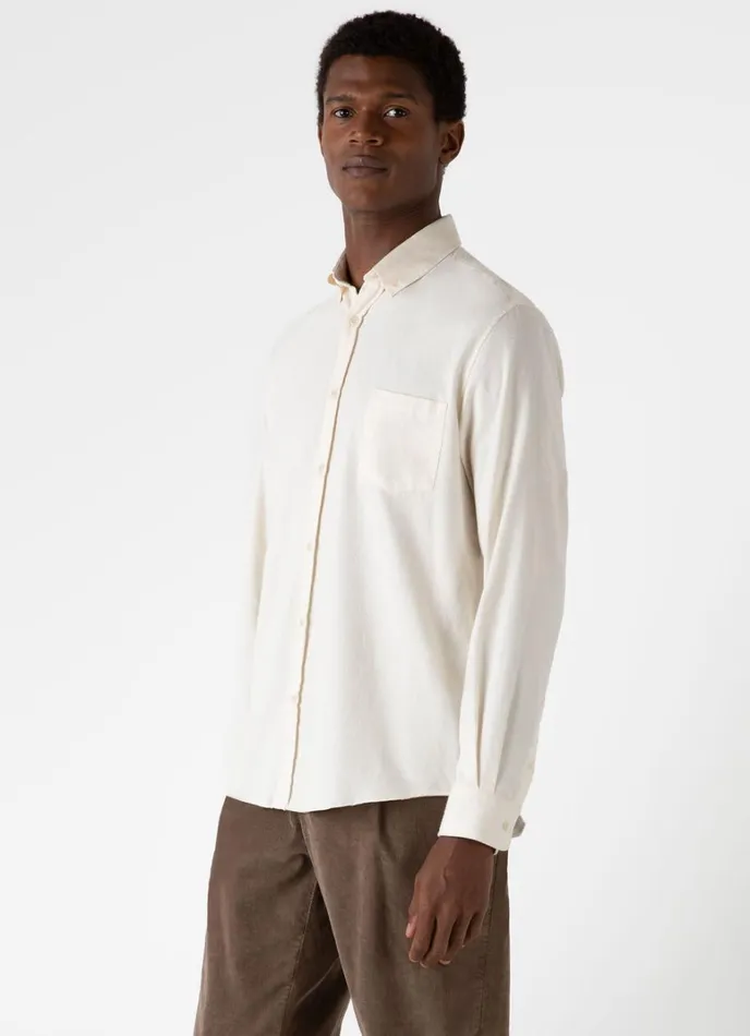 SUNSPEL Shirts Button Down Flannel Shirt Ecru 8211 Men
