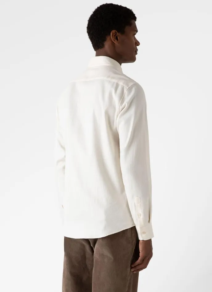 SUNSPEL Shirts Button Down Flannel Shirt Ecru 8211 Men