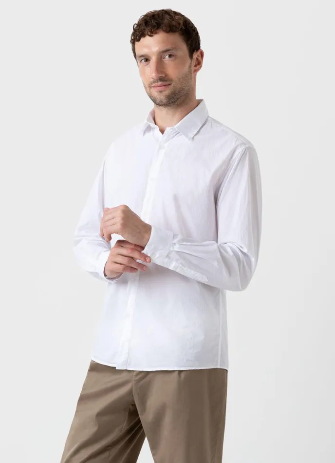 SUNSPEL Shirts Lightweight Poplin Shirt White 8211 Men