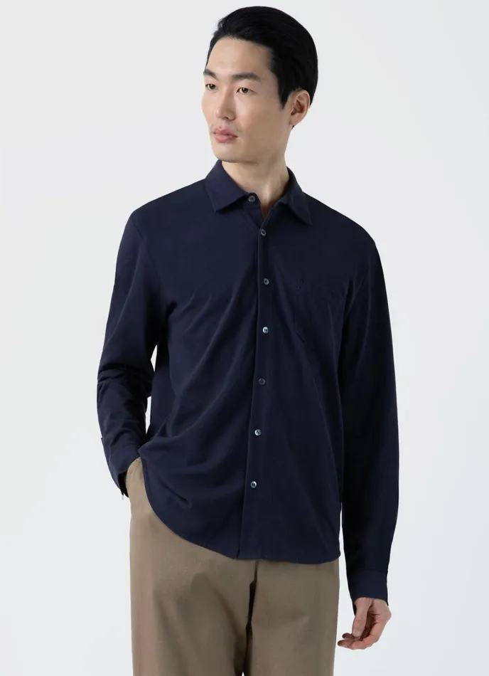 SUNSPEL Shirts Piqu Shirt Navy 8211 Men