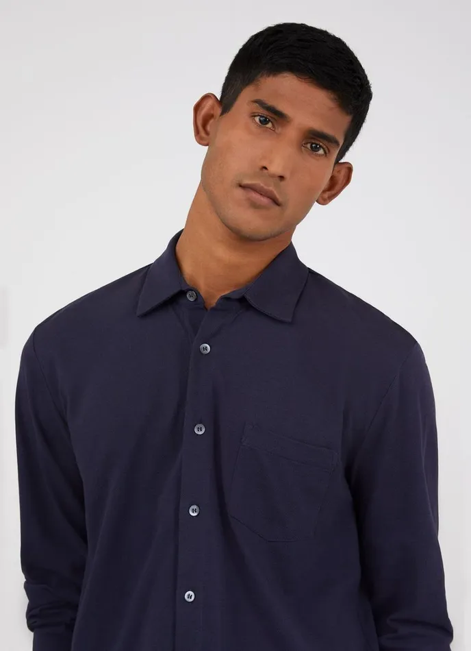 SUNSPEL Shirts Piqu Shirt Navy 8211 Men