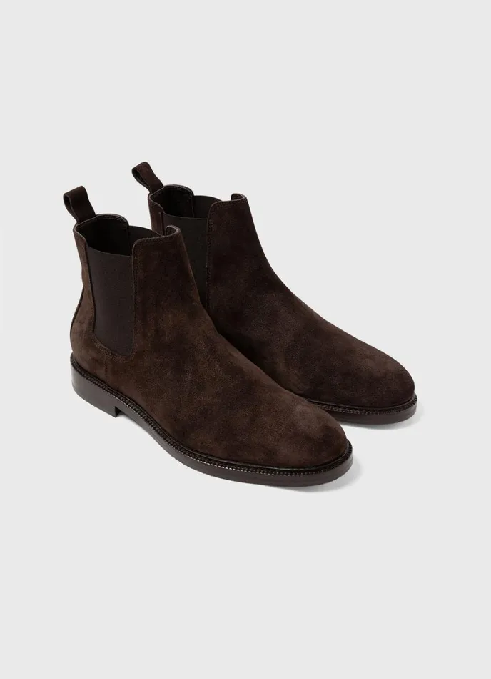 SUNSPEL Shoes Suede Chelsea Boot Coffee 8211 Men