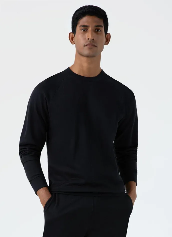 SUNSPEL Sweatshirts and Sweatpants Sea Island Cotton Sweatshirt Black 8211 Men