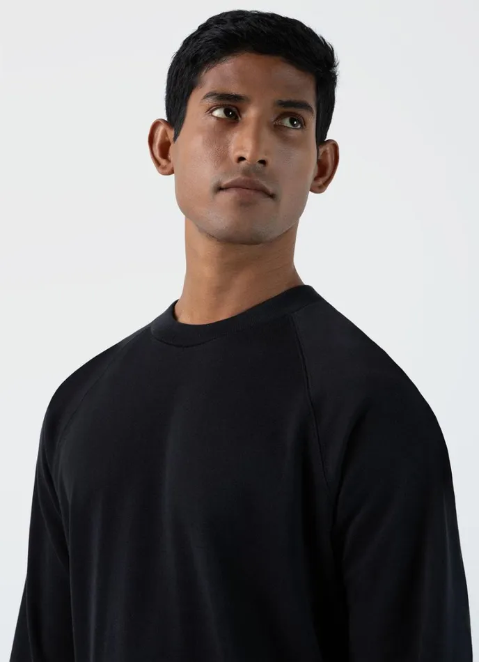 SUNSPEL Sweatshirts and Sweatpants Sea Island Cotton Sweatshirt Black 8211 Men