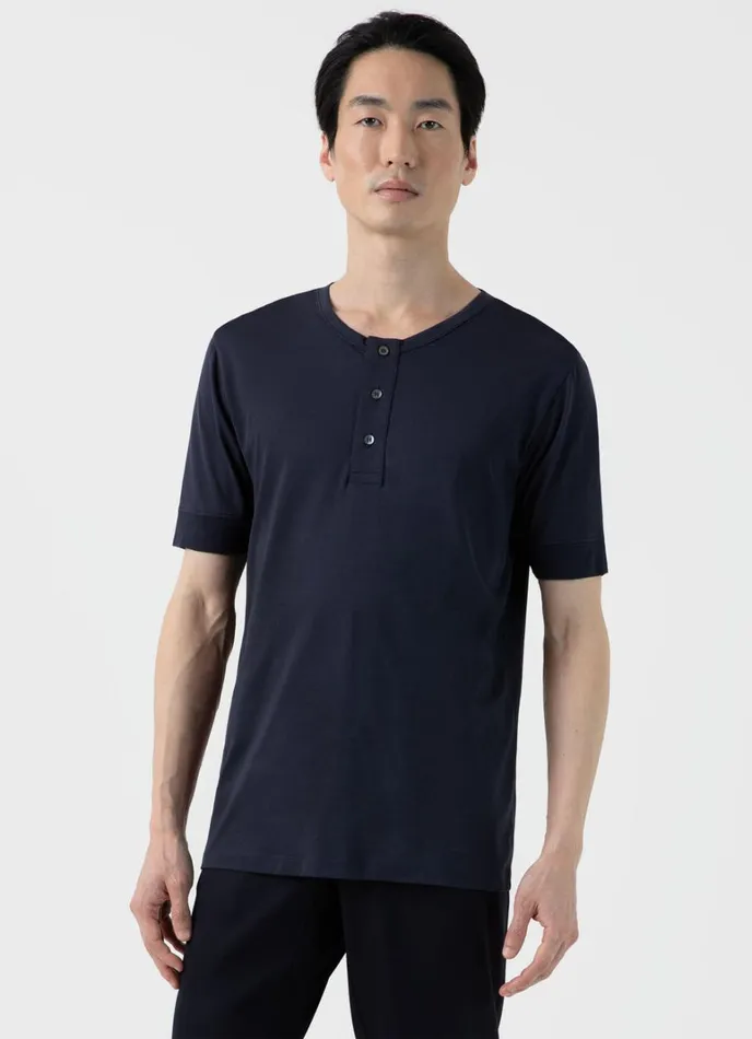 SUNSPEL Tshirts Henley Tshirt Navy 8211 Men
